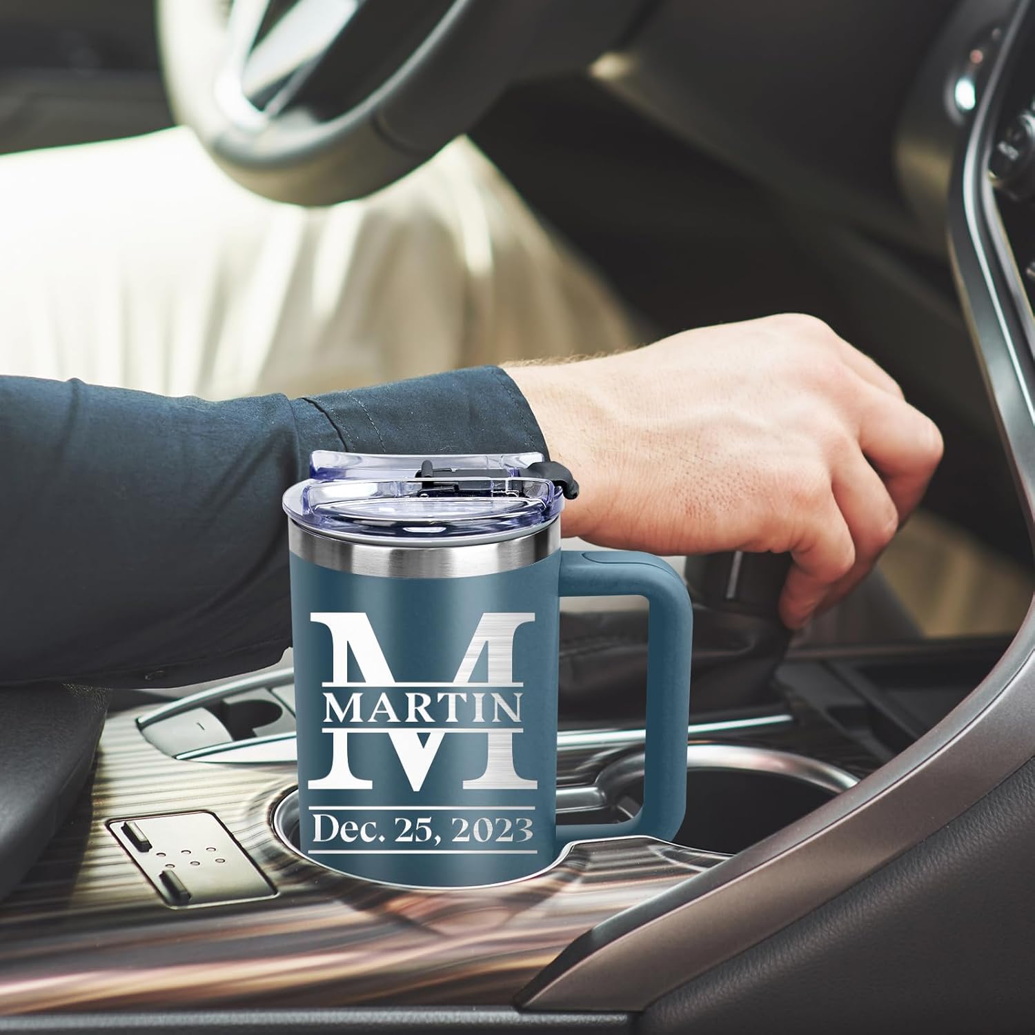 Personalized Tumblers with Engraved Name - Made in USA, Personalized Birthday Gifts for Men Women, Custom 40oz Stainless Steel Coffee Tumbler with Lids and Straws, Custom Travel Cup (40oz Tumbler)