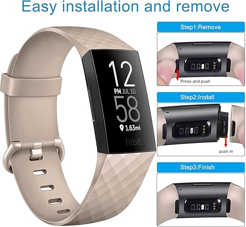 Miniatura 5 de VANCLE Correas para Fitbit Charge 4  Fitbit Charge 3  Charge 4 SECharge 3 SE para mujeres y hombres, 4 correas deportivas de silicona de repuesto