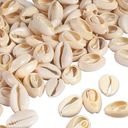 100 cuentas de concha de cauri, cuentas de concha en espiral natural blanca para hacer joyas, conchas de cowrie de playa de verano para