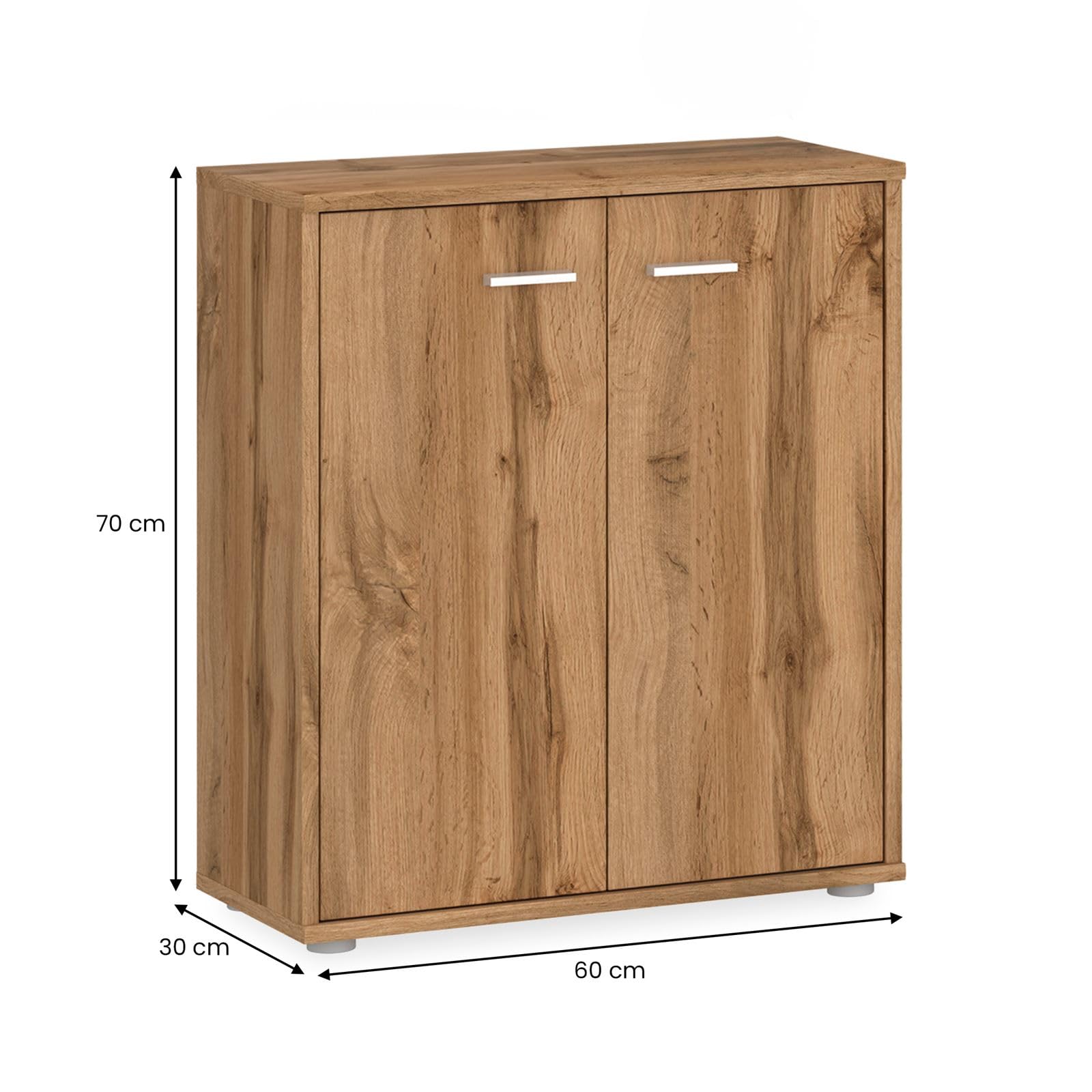 IDIMEX Buffet Salle à Manger FIRMIN L 60 cm Coloris chêne wotan avec 2 Portes bahut Bas Meuble de Rangement Style Moderne Commode vaisselier 60 x 70 x 30 cm