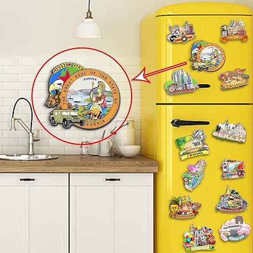 Miniatura 4 de Imán de madera para nevera de Mission Viejo California, Estados Unidos, 3D, monumentos de viaje, coleccionables, recuerdos, decoración hecha a mano