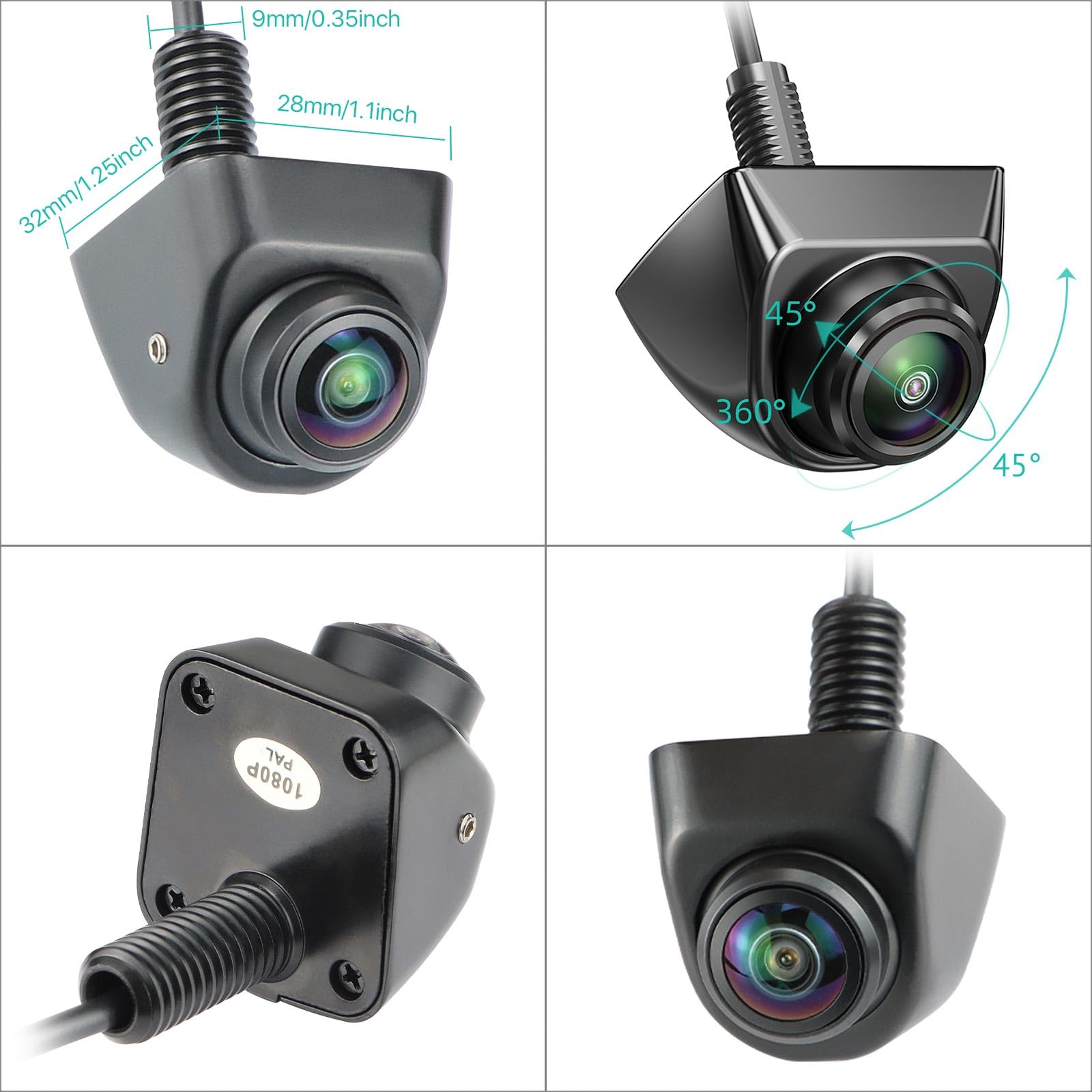 Rückfahrkamera 360° drehbar AHD 1080P CVBS 720P IP69K wasserdicht 170° Ultra-Weitwinkel Sternenlicht Nachtsicht