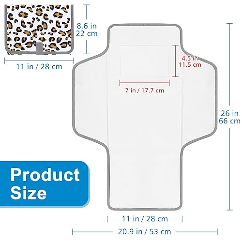 Miniatura 6 de Accmor Cambiador de pañales portátil, cambiador de bebé impermeable, almohadillas de cambio de pañales plegables para bebé