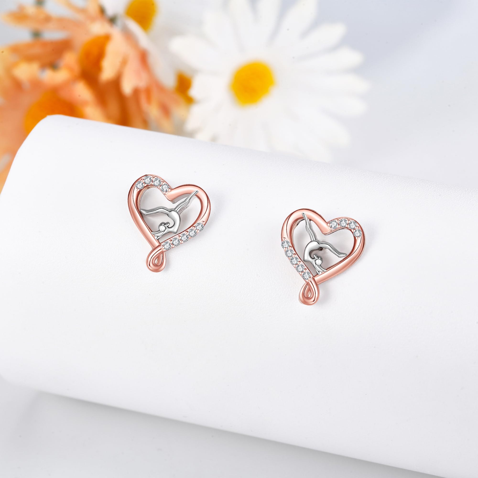 Orecchini da ginnastica Accessori per gioielli da ginnastica in argento sterling per donna