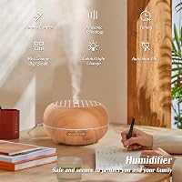 Simpeak 550ml Ultrahangos Aroma Diffúzor Fa Tárolóval, Illóolaj Párologtató Távirányítóval 2