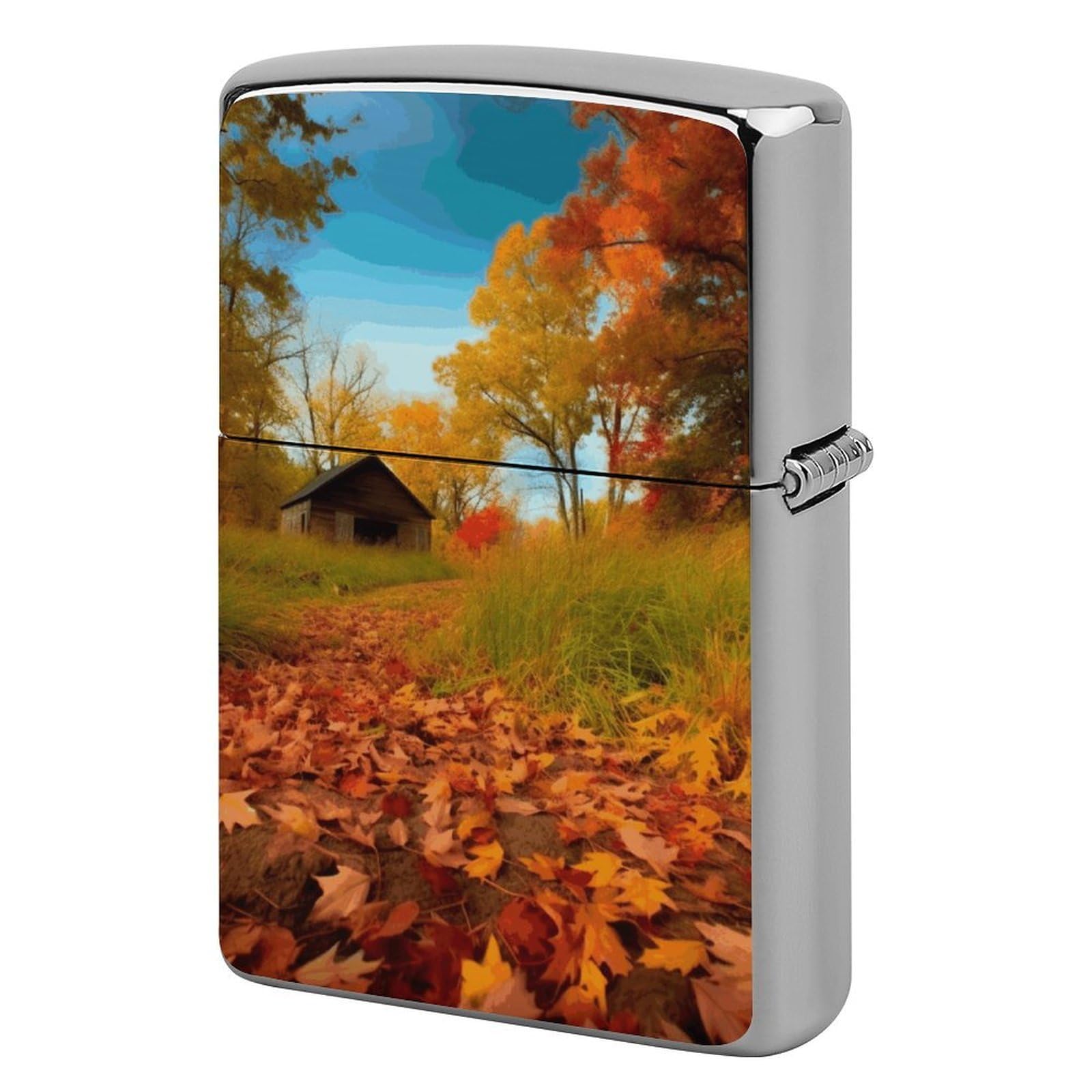 Gallery for Fall Lighter Case Vintage Metal Lighter Cover Reusable Lighter Protective Sleeve Unique Design Personalized Lighter Sleeve Holder Against Dust and Scratches