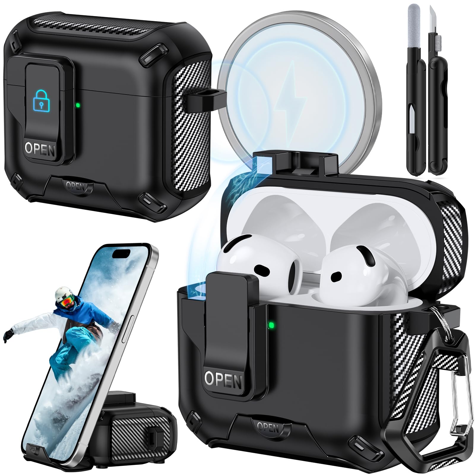 Amazon.com: JOREMX for AirPods Pro 3 Case (2025) with Phone Stand