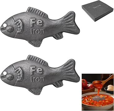 2 Pcs Iron Fish for Cooking, Reusable Iron Fish for Iron Deficiency, Effective and Safe Cooking Tool, Natural Iron Supplement to Support Iron Levels for Vegans