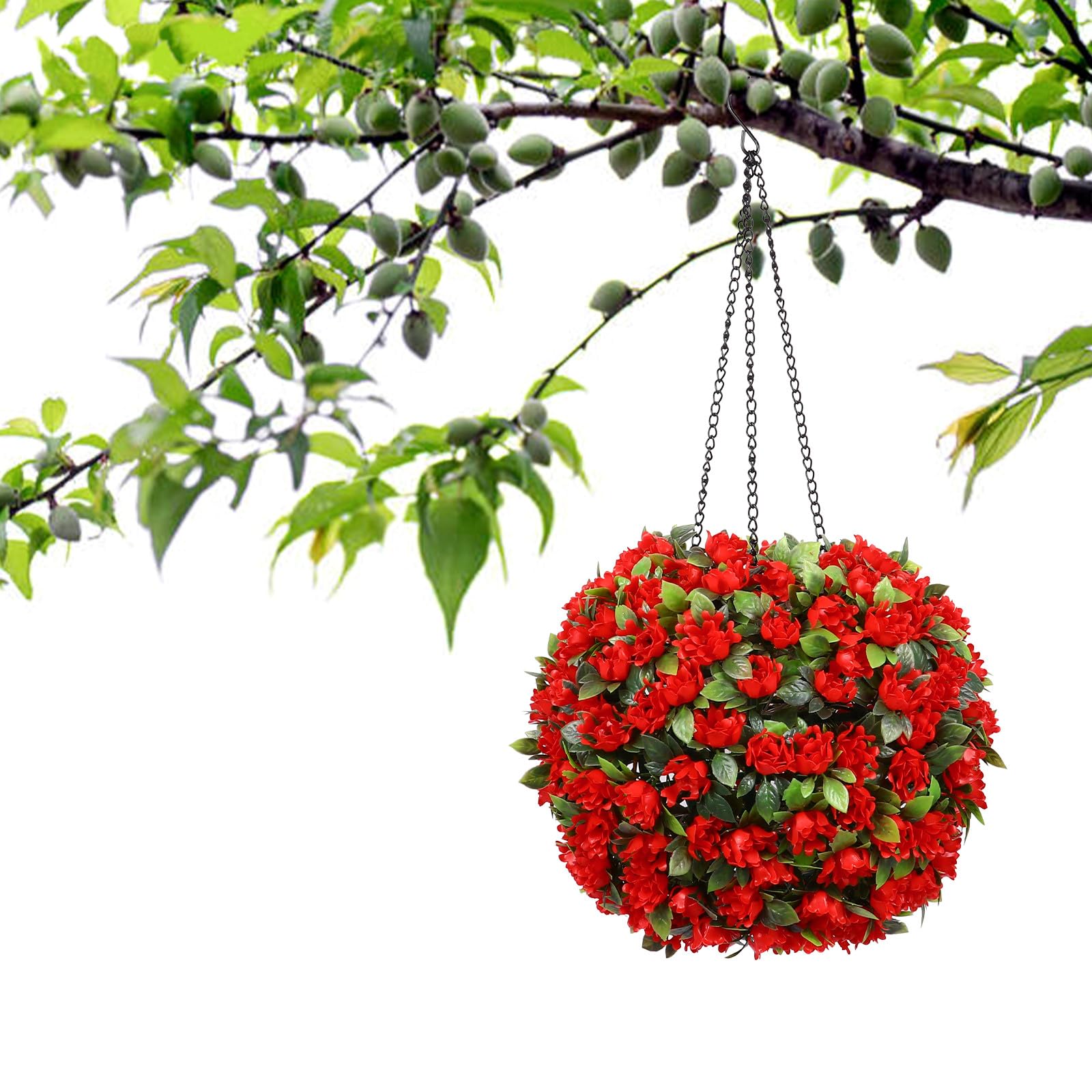 MAGICLULU Lámpara Decorativa Solar para Jardín Luz LED Roja, Diseño en Forma de Flor, Ahorro de Energía y Fabricada en Plástico para Exteriores y Fiestas