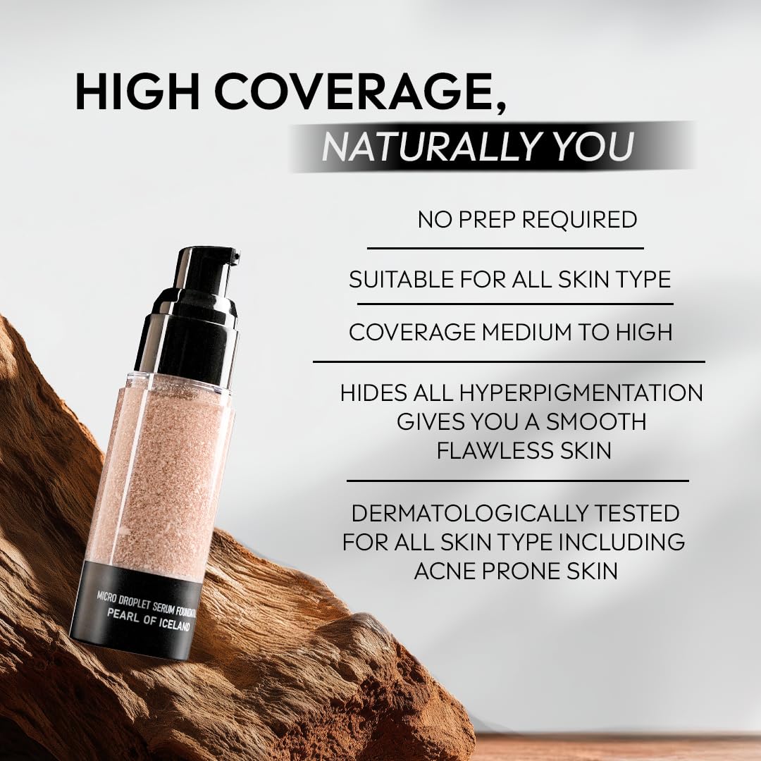 Micro Droplet Serum Foundation-Desert Dunes, India’s First Seamless Serum Foundation with Microencapsulation Technology, Medium-High Coverage with SPF for 24 Hours Matte Charm-30ml