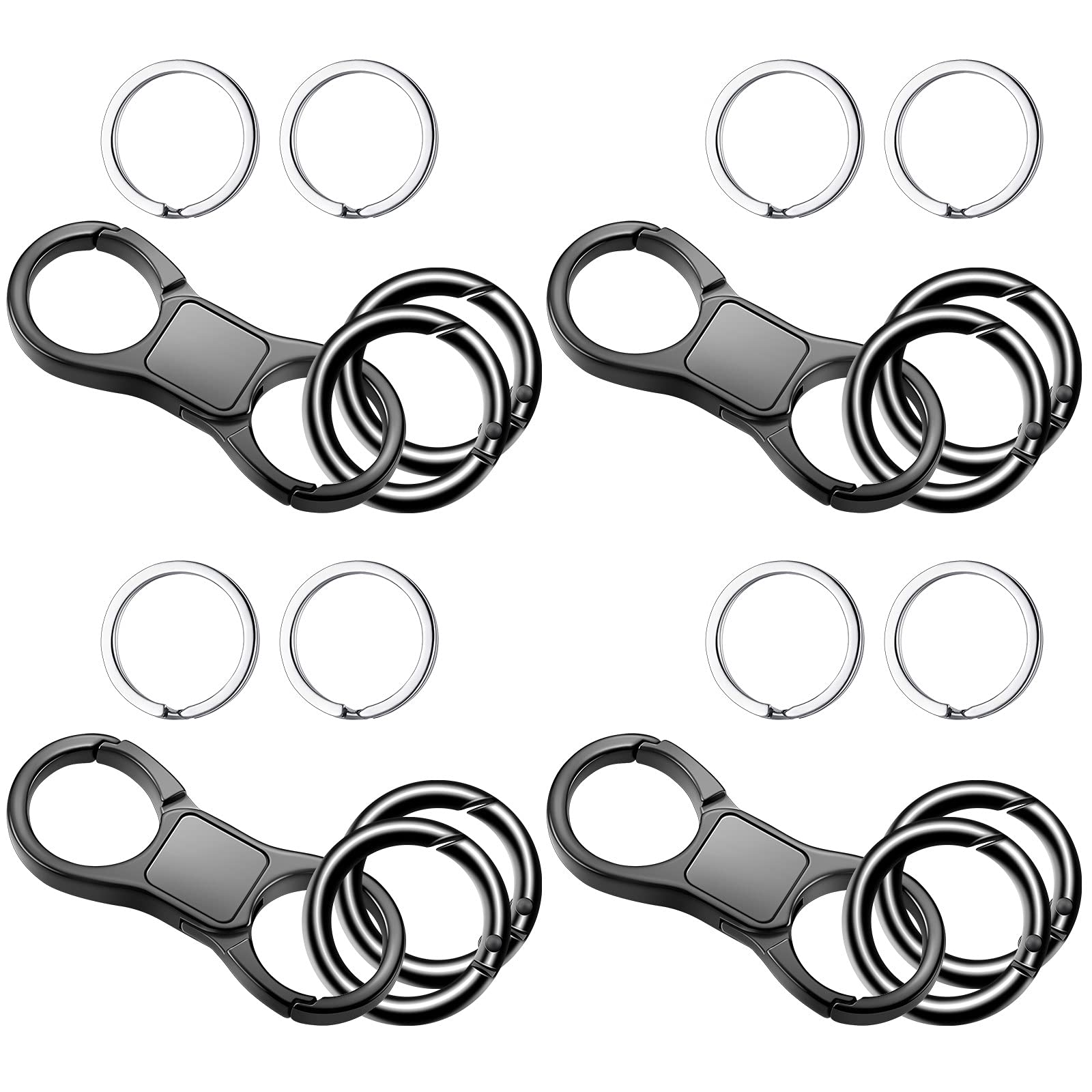 Frienda 4 Pieces Quick Release Keychain Alloy Detachable Key Chain Car Keychain Spring Clip Key Rings Accessory for Car Keys