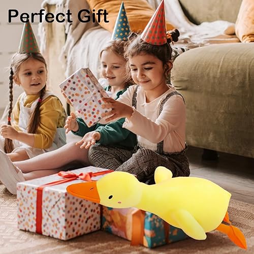 Miniatura 7 de AUCOOMA Almohada de felpa de pato suave de pato amarillo almohada de abrazo para niños 25.6 pulgadas