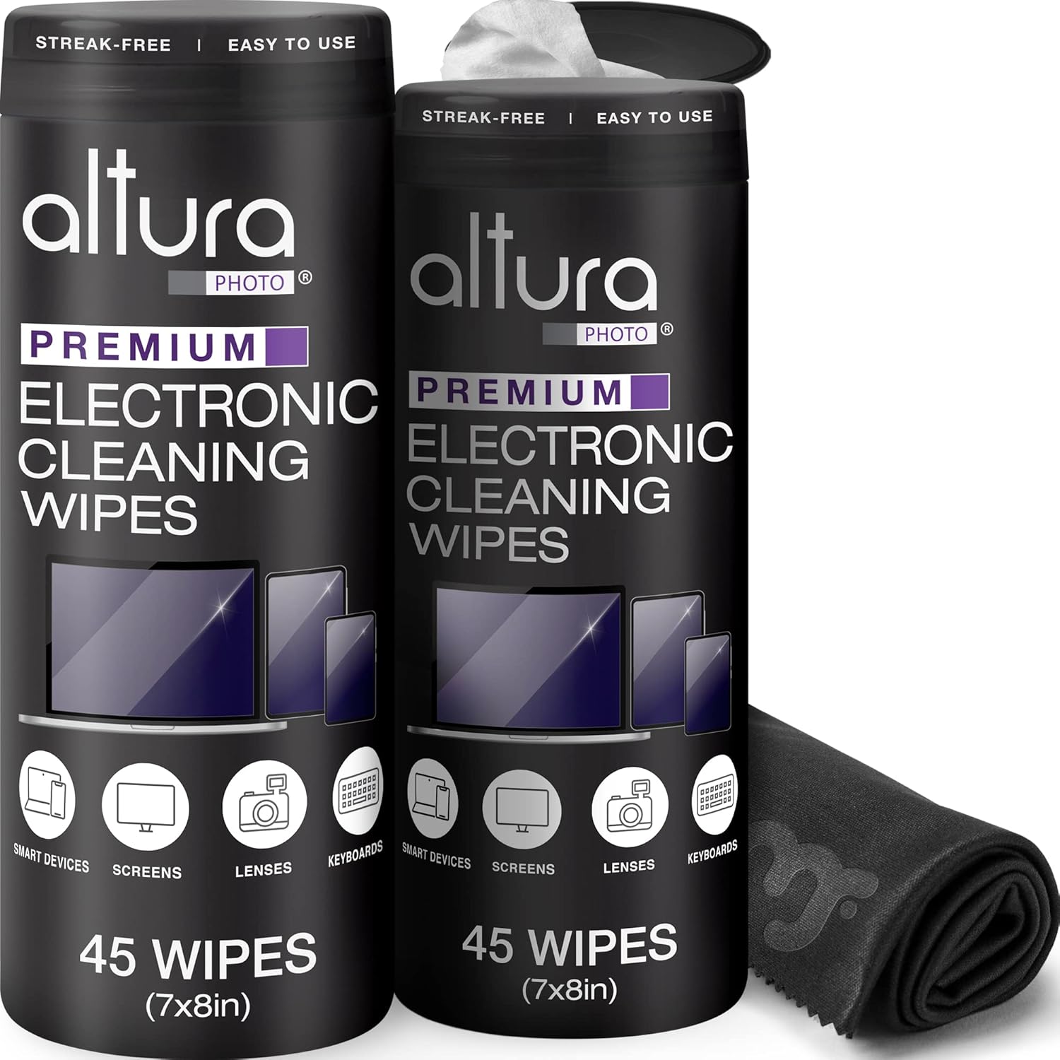 Electronic Wipes StreakFree (90Wipes) Screen Cleaner Wipes for TVs