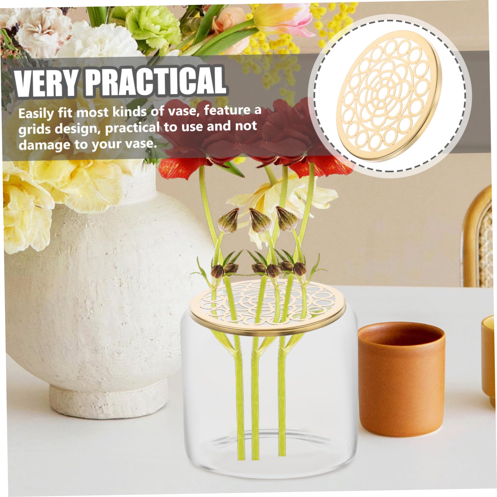 Honbay Metall-Gitter-Deckel Für Einmachgläser – 6 Stück, 84 Mm, Für Blumenarrangements & Aufbewahrung