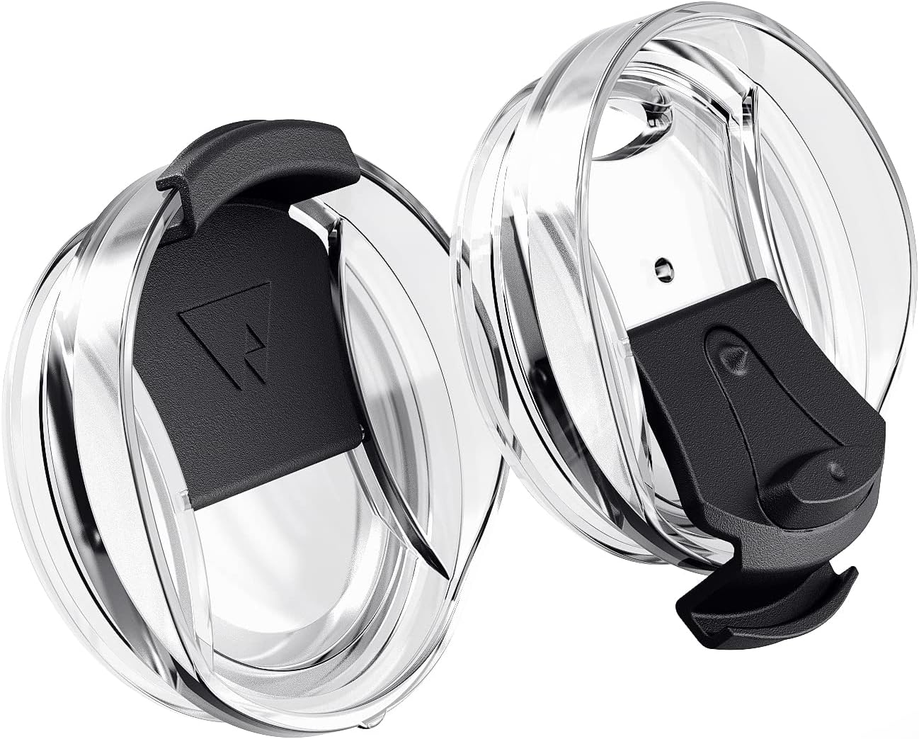 dscvr 2 Pcs Tumbler Replacement Lid Spill Proof, Shatter Resistant, Perfect Fit Lids Compatible with YETI Rambler, Ozark Trails,Fits Inside Diameter of 3.75 inch Tumbler (30 oz., Black)