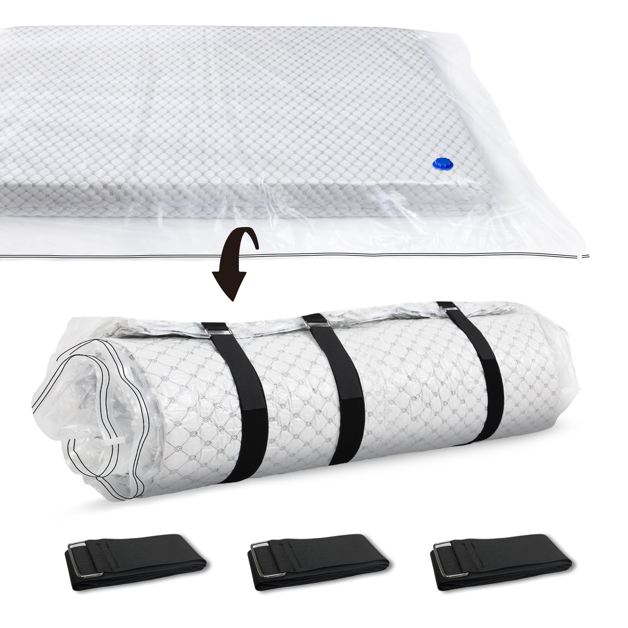 Storage Master Vacuum Storage Bag for Twin Size Mattress - Ideal for Memory Foam and Latex Up to 14 Inches - Designed for Easy Moving, Shipping and Storing with Straps (TWIN/TWIN XL)