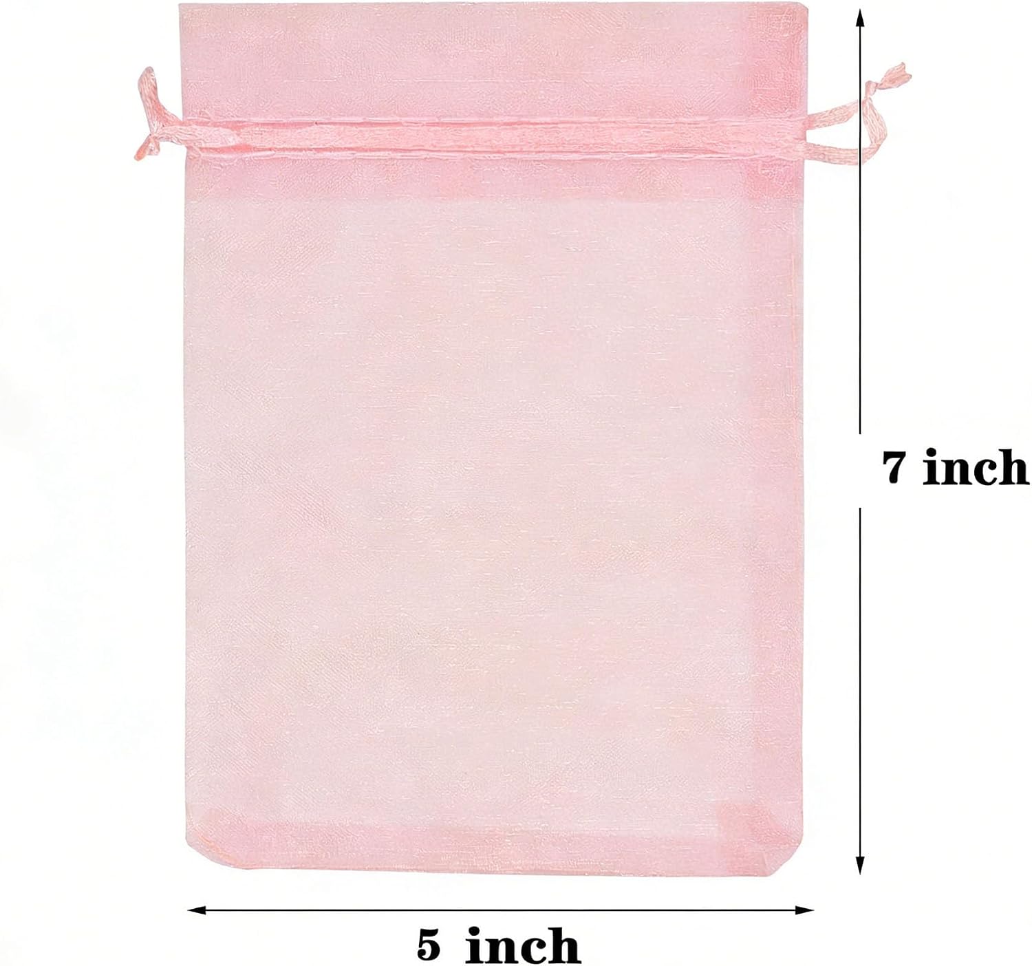 Rvscxam Sheer Organza Mesh Drawstring Gift Goodie Bags 5x7 Inch Pink 100pcs image 2