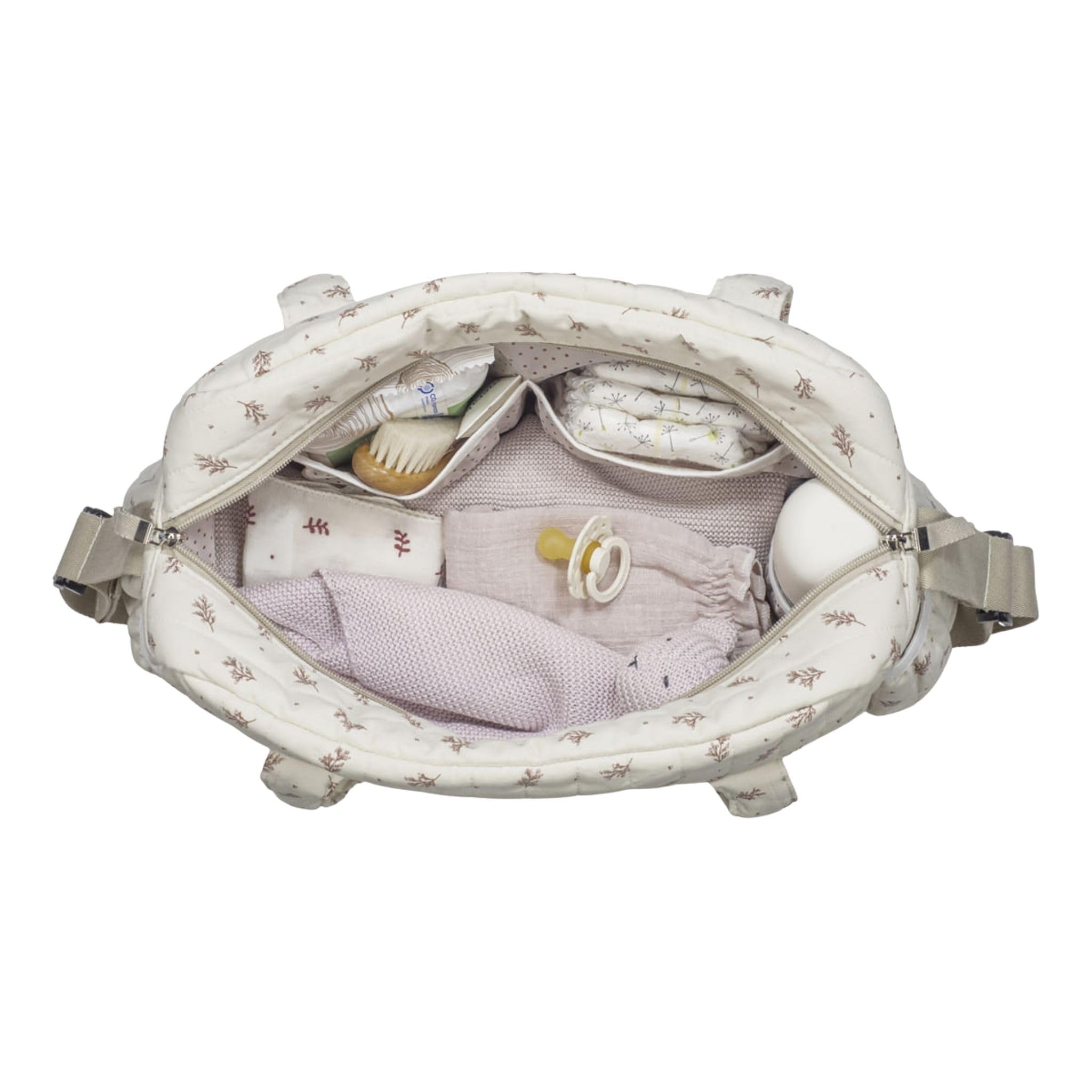 Walking Mum - Borsa fasciatoio, colore: rosa, Beige/Rosa e Beige/Verde, L