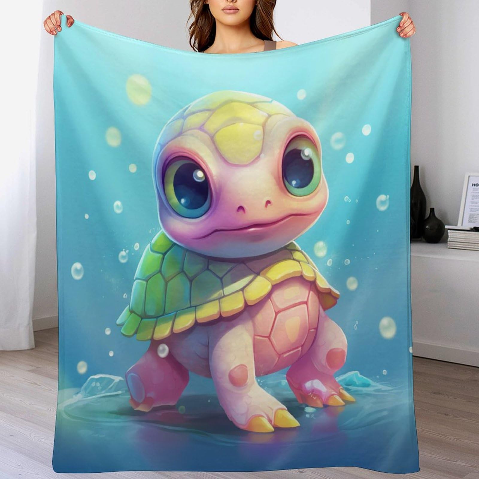 Plaid tortue pour canapé couverture moelleuse et chaude de salon