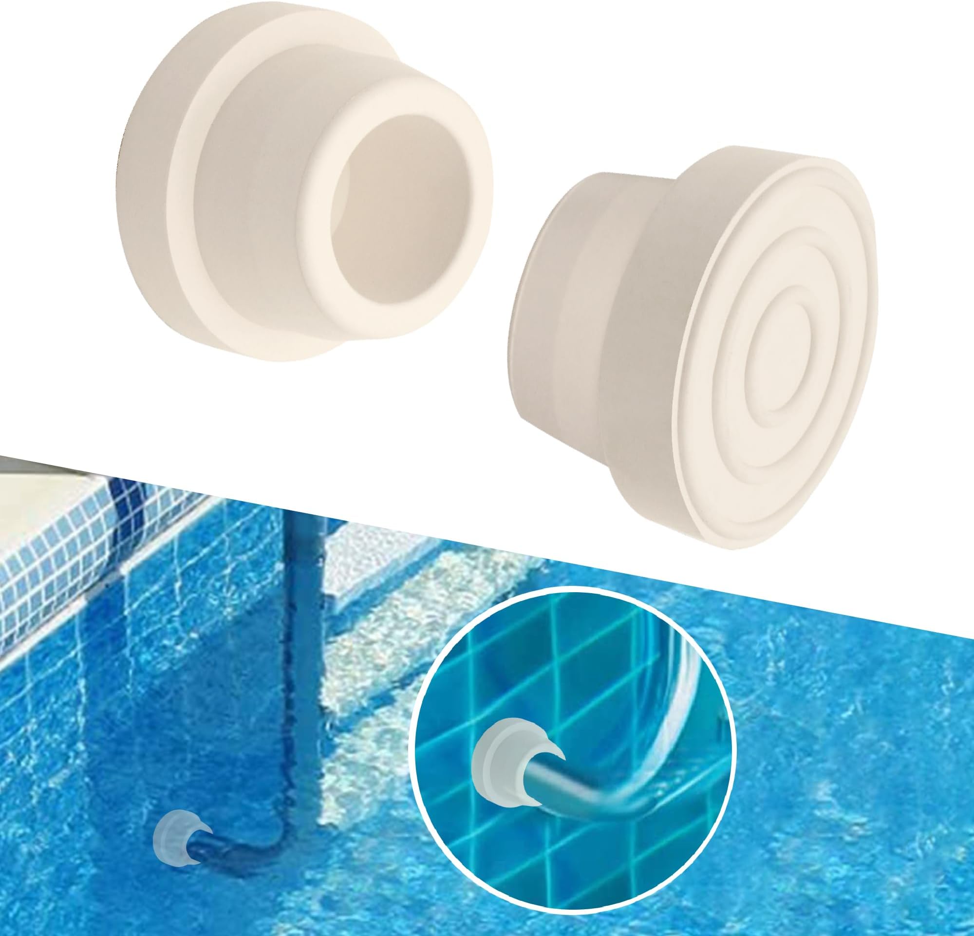 2Pack Pool Ladder Rubber Bumpers,Inground Pool Ladder Plug