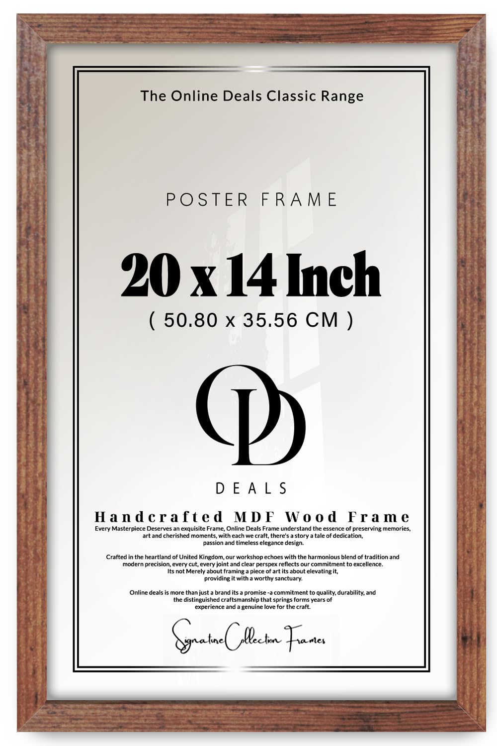 Od Deals Rustic | 20 X 14 Inch Photo Poster Certificate Frame With Backboard And Styene Included — Rectangle Display Wall Hanging (50.80 X 35.56 Cm) Certificate Mount For Home Office