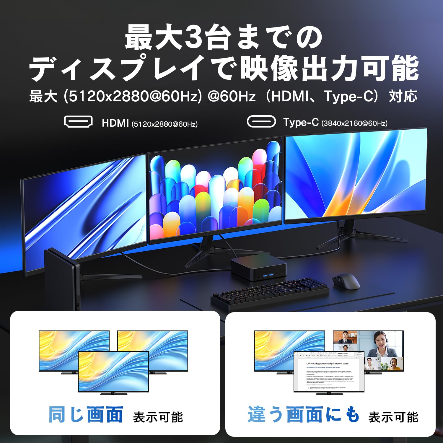Amazon.co.jp: VETESA ミニpc n95 windows11 office2024搭載 小型pc 3
