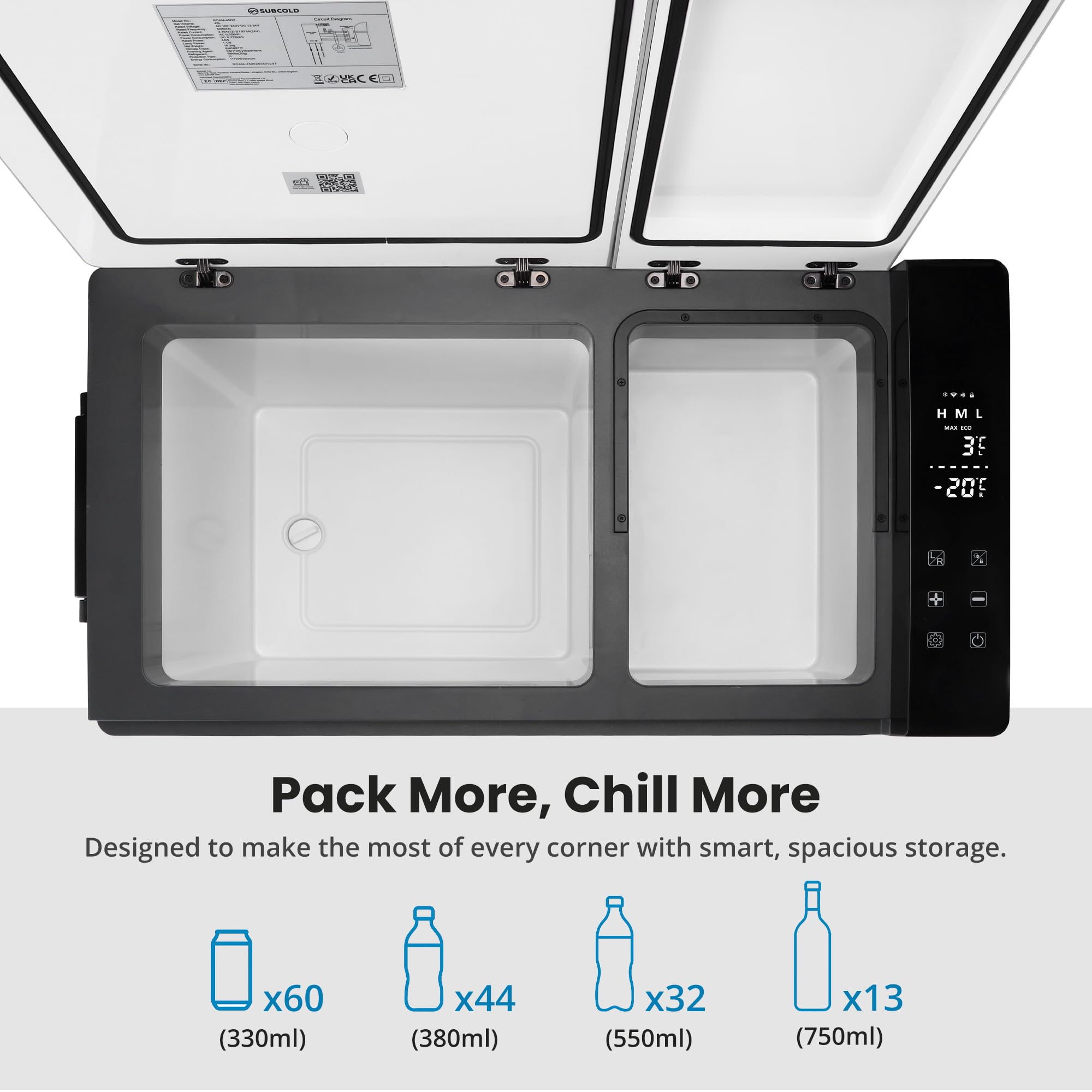 Subcold Roam45DZ Portable Car Fridge Freezer 45L – 12V/24V/240V Compressor Cooler with App Control, Eco/Max Modes, Battery Protection, Low Noise 44dB – for Cars, Camping, Road Trips & Off-Grid Use - 5