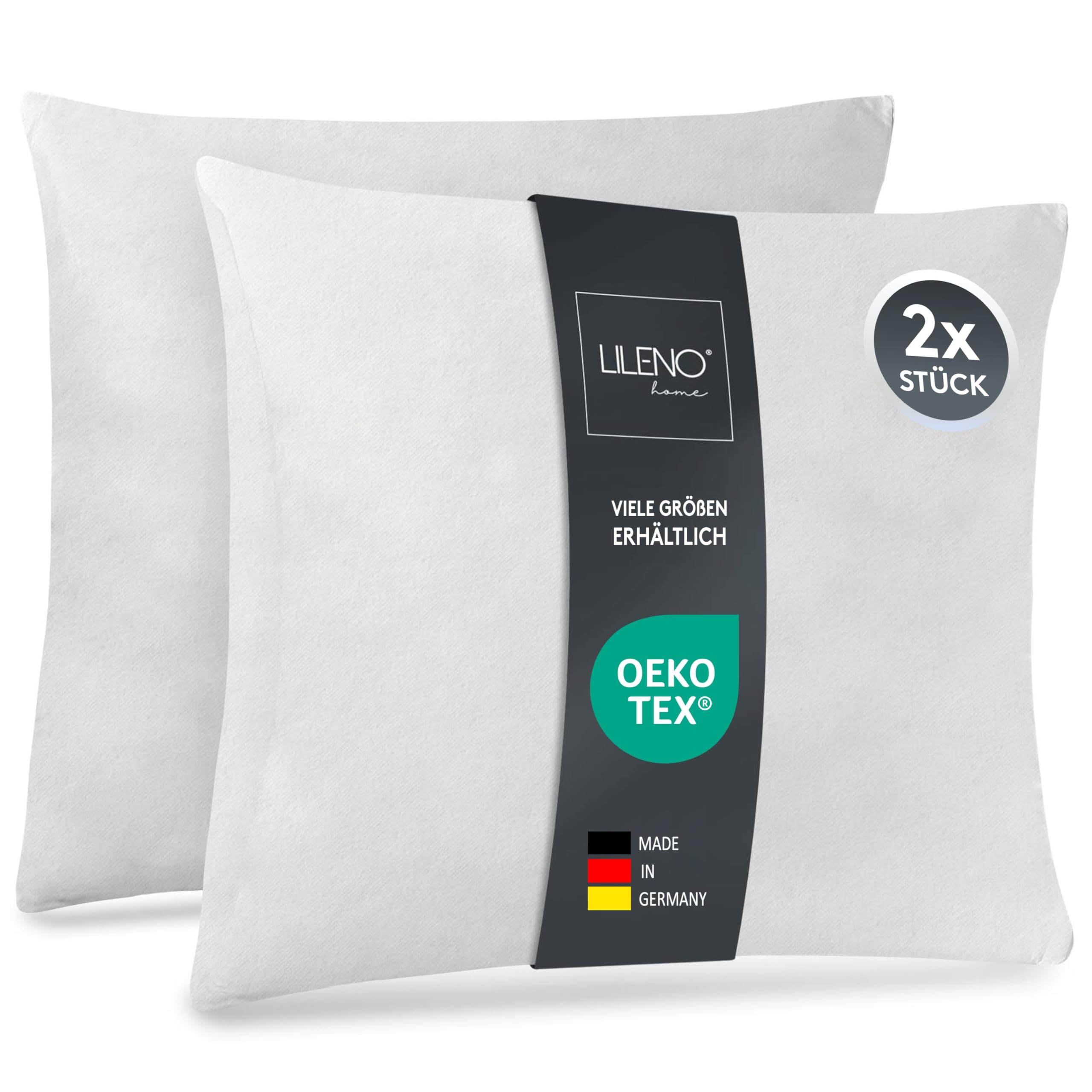 LILENO HOME Pillow Set - 50x60 cm, Washable Inner Pillows Suitable for Allergies - Polyester Fill for Couch, Sofa, and Bed