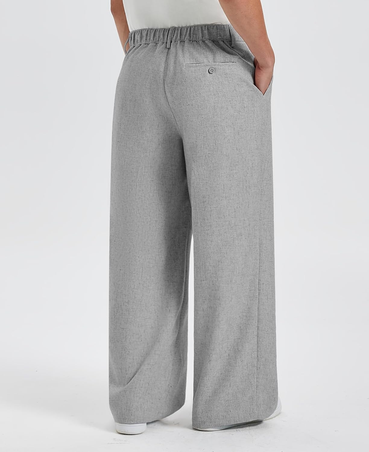 Susclude Mens Baggy Linen Pants Wide Leg Oversized Pleated Dress Slacks Casual Loose Fit Y2k Street Stylish Trousers - Image 2