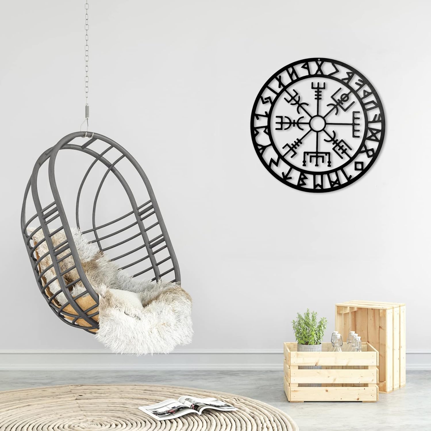 Wikinger-Wanddeko: Metal, Blechschild & Yggdrasil TUHNHGD Viking Metal Wall Art