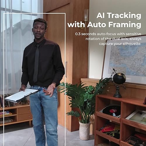 Miniatura 3 de OBSBOT Cámara web PTZ 4K marco y enfoque automático alimentado por IA cámara de videoconferencia 4K con micrófonos omnidireccionales seguimiento