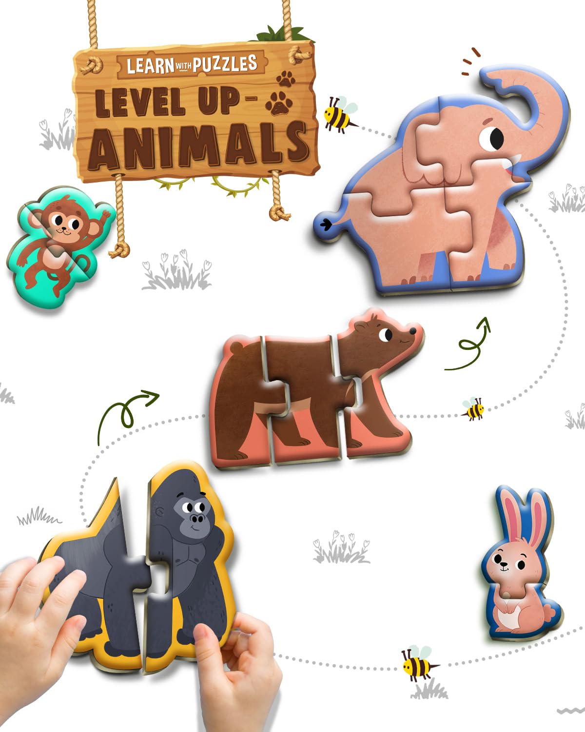 FIRSTCRY INTELLISKILLS Premium 32 Pcs Level Up Animals Thick & Glossy Puzzles | Educational Jigsaw Puzzle | Fun With Learning Toy Game | Game For Kids 4 Yrs & Up (B0CW5VKGXB) Amazon Price History, Amazon Price Tracker
