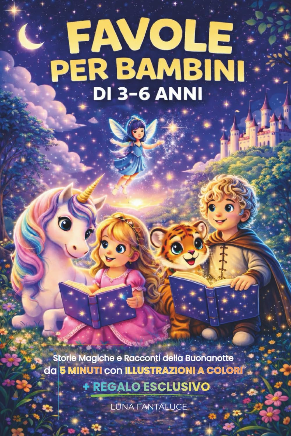 FAVOLE PER BAMBINI 3-6 ANNI: Storie Magiche e Racconti della Buonanotte da 5 Minuti con Illustrazioni: Dolci, Educative e Divertenti. Interattivo con Immagini a Colori.