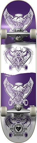 The Heart Supply Bam Margera - Monopatín completo (7.5 x 31.9in), color morado y blanco