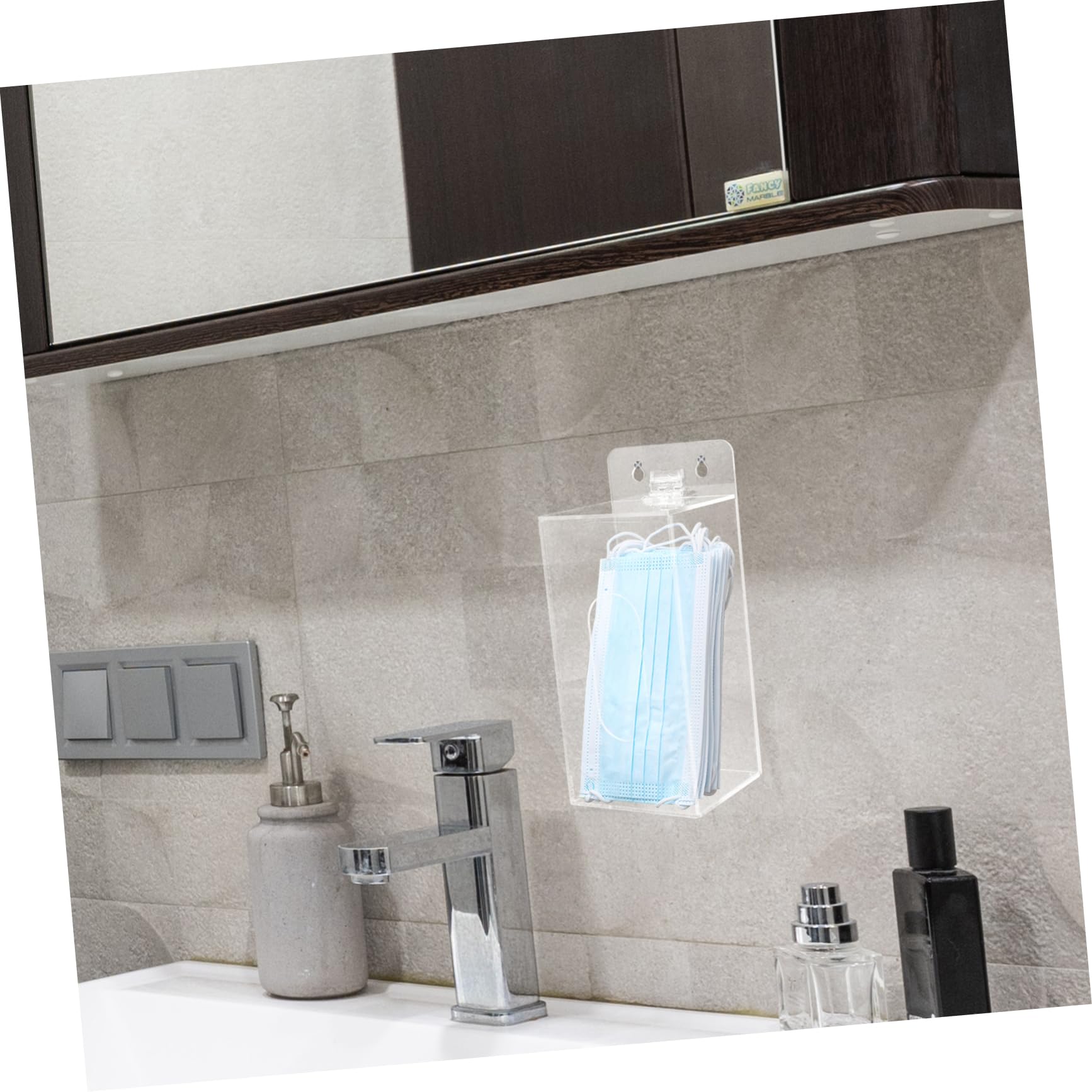 SOLUSTRE Dispenser da Parete per Guanti in Acrilico Trasparente per Laboratori e Ambienti Sanitari