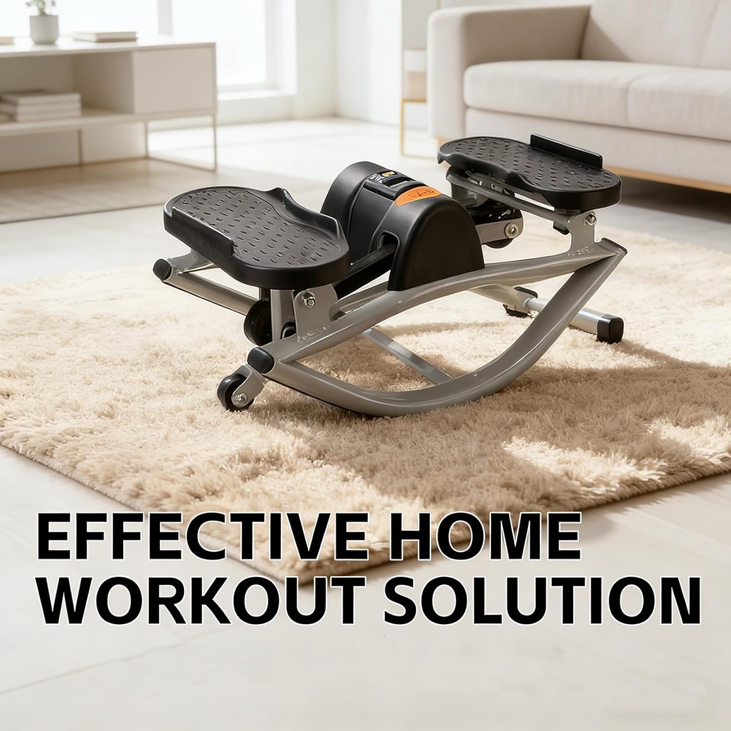 Rock Stepper Side to Side Lateral Rocking Stepper Machine with Resistance Bands Digital Monitor and Non Slip Mat Low Impact Fitness Stepper for Home Workout