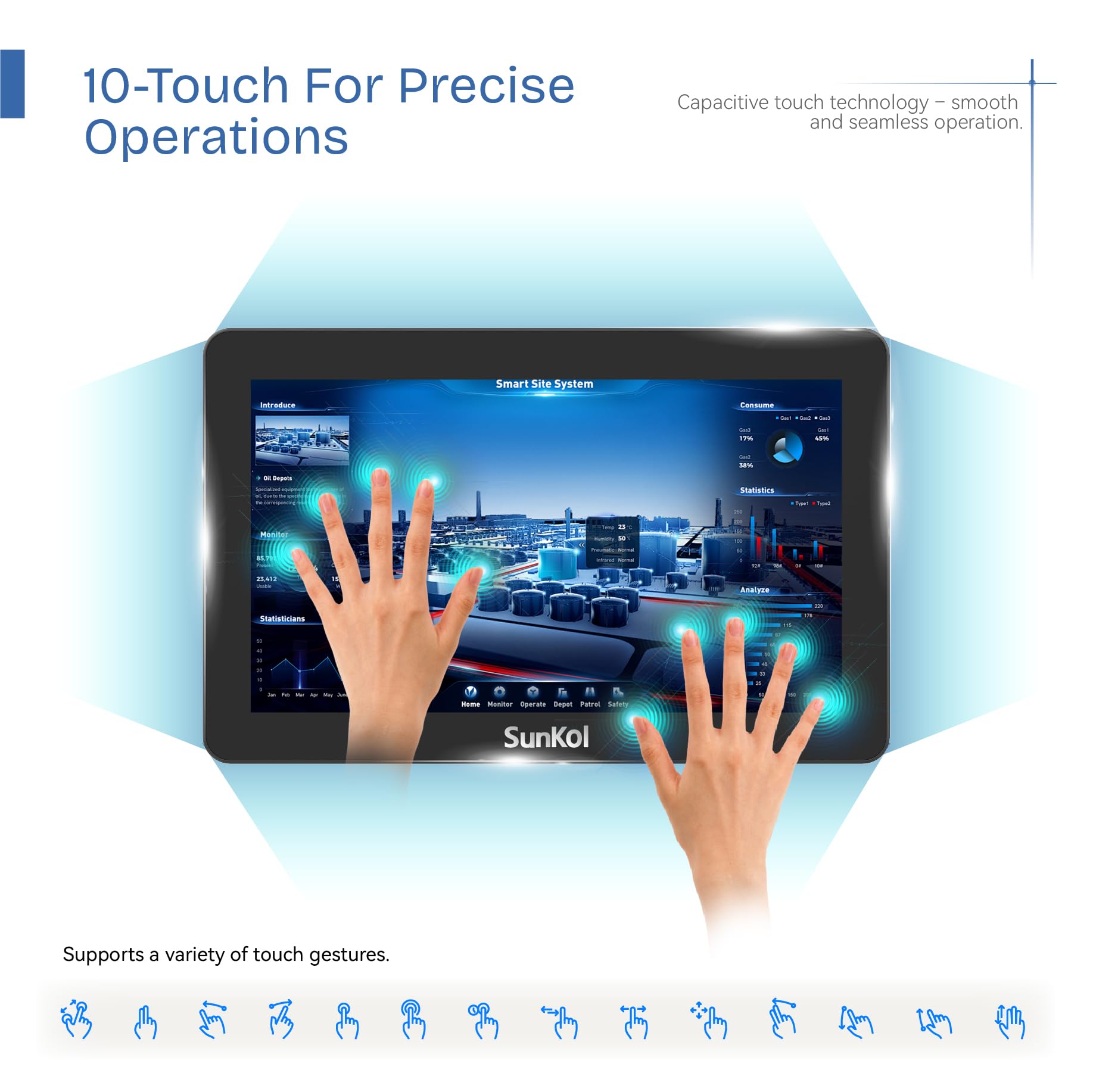 21,5-calowy wąski panel przemysłowy PC, wbudowany ekran dotykowy bez wentylatora, I7-10710U, 8 GB DDR4 RAM, 512 GB SSD, IP65 z przodu, Windows 11 Pro, uchwyt VESA do magazynu, logistyki