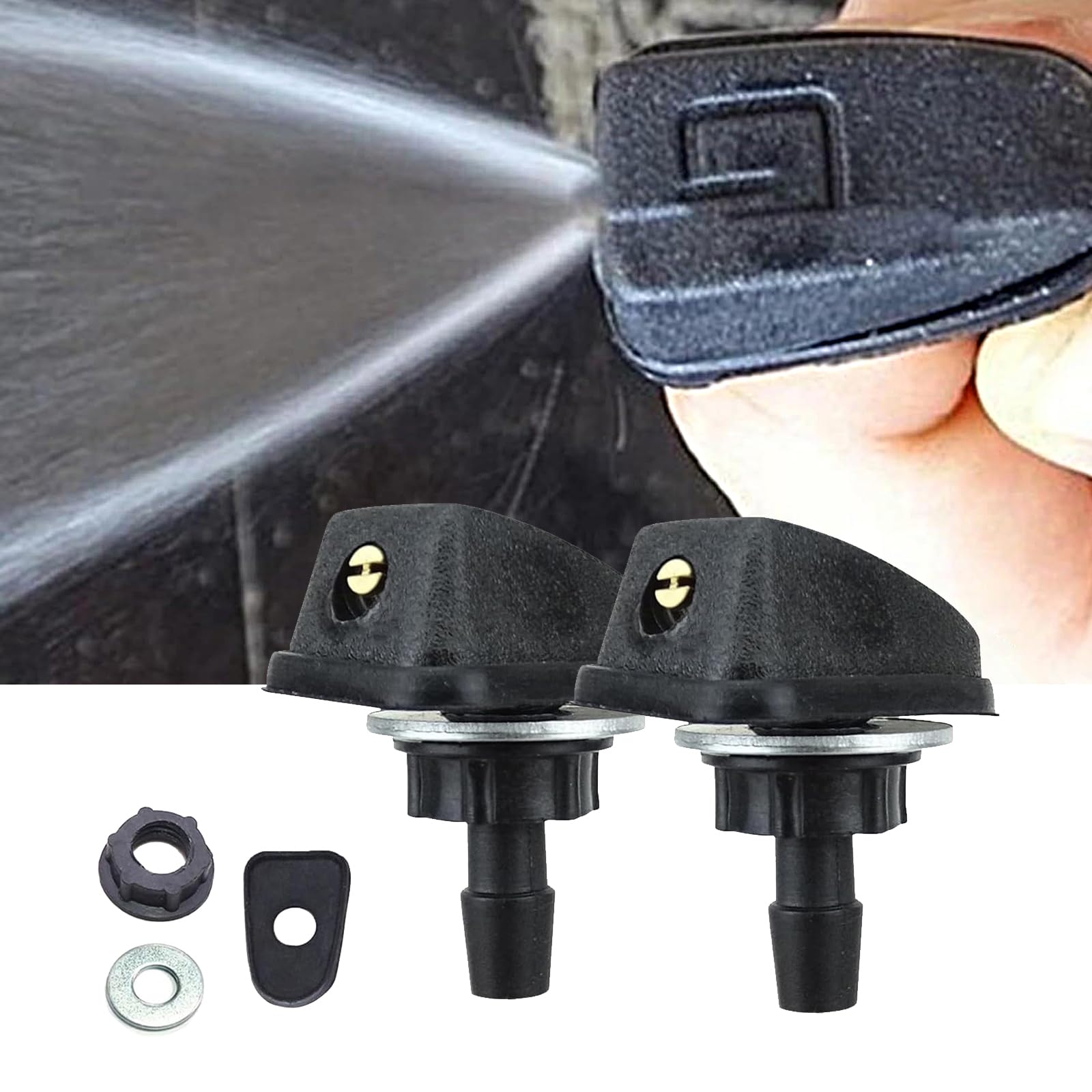Automotive Parts Universal Dual-Hole Windshield Washer Nozzle - Adjustable Water Spray Jet For Most Cars, Trucks & SUVs Spare Parts - Foto 7