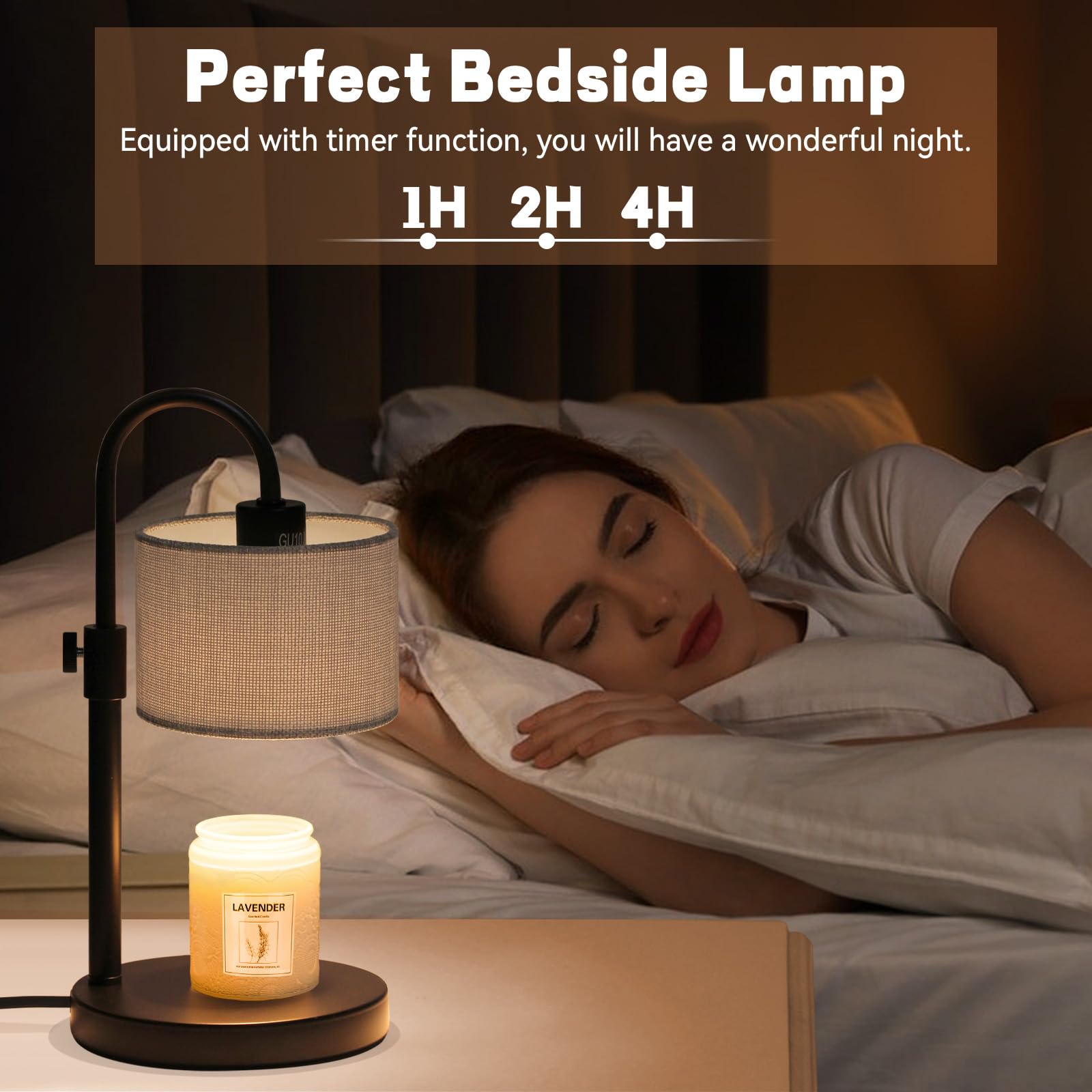Lampa podgrzewacz świec z timerem (szara)