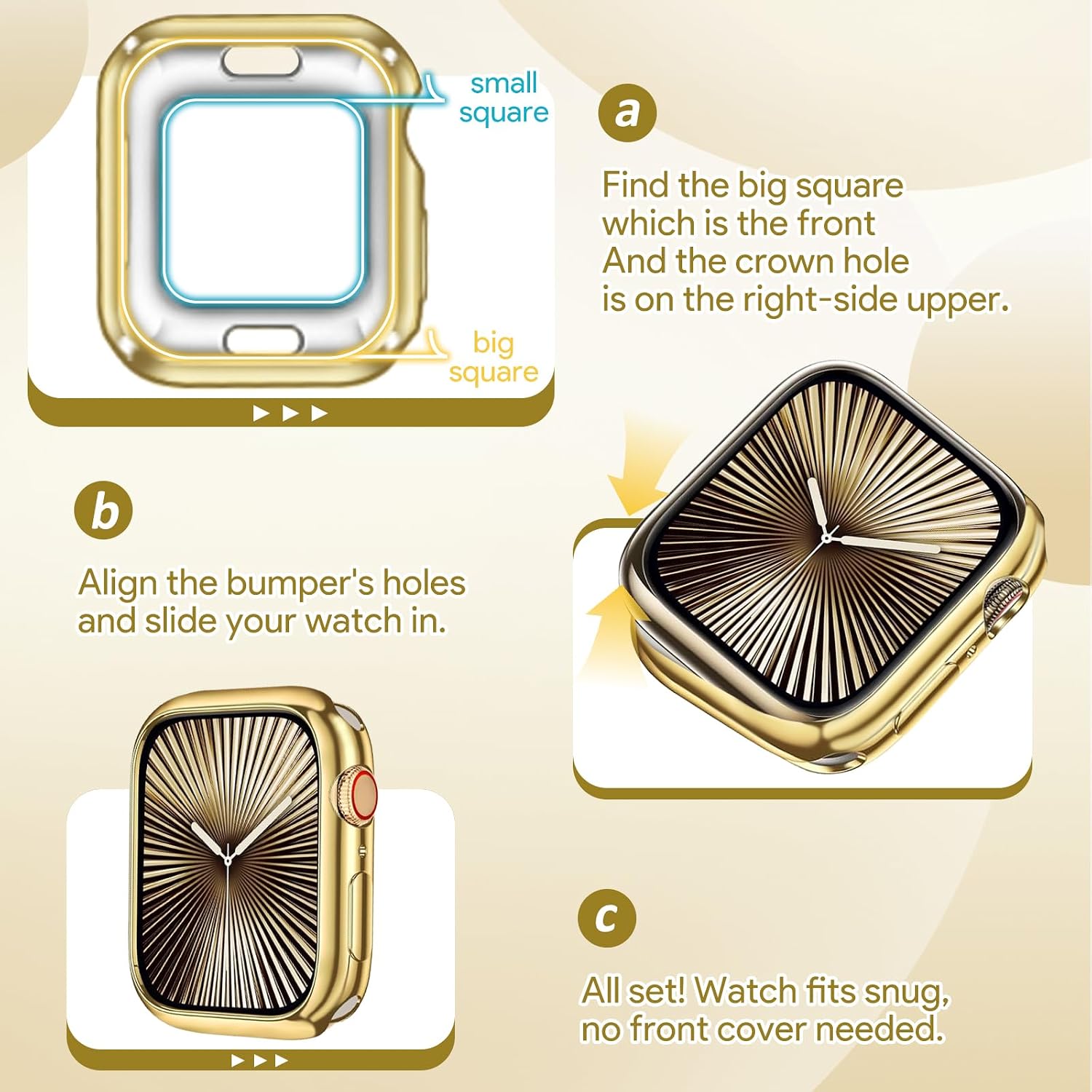 JR.DM 2 Pack 40mm Soft Flexible TPU Case Compatible for Apple Watch Series 6/5/4/SE Touchable Screen Lightweight Anti-Scratch AllAround Protector Thin Guard Shockproof Cover for iWatch, Gold+Rose Gold thumbnail