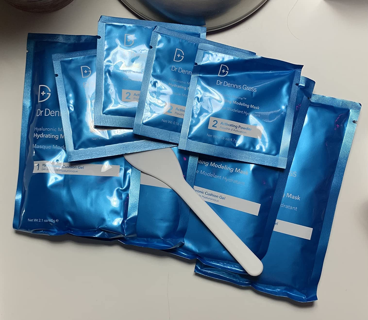 Dr Dennis Gross Hyaluronic Marine Modeling Mask: for Dehydrated Skin, Dull Complexion & Fine Lines and Wrinkles, 4 Treatments
