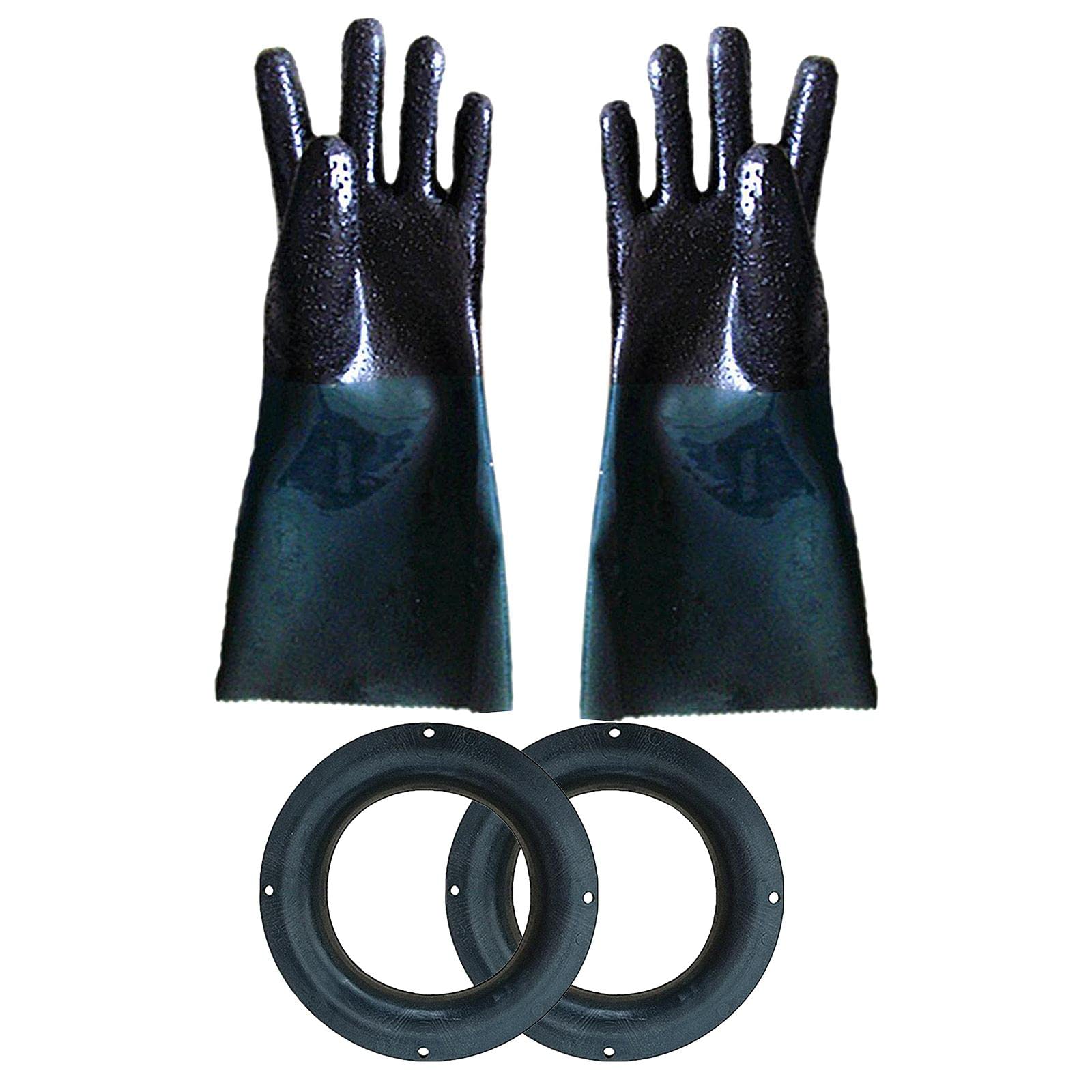 LOOM TREE® Heavy Duty Rubber Sand Blasting Gloves Sandblast Cabinet Parts Safety Gloves gloves Tools | Air Tools | Sandblasters