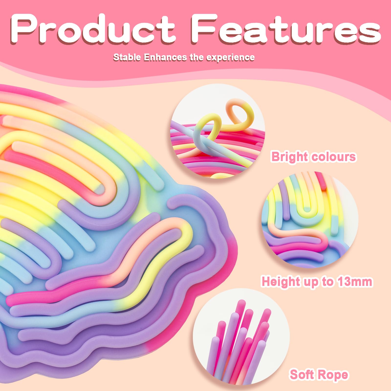 Planche Sensorielle Enfant Planche Sensorielle Wondora Silicone - Double Face - 11 Cordes - TDAH Autisme - Silencieuse - Cadeau Enfant Bleu Activité Motricité Fine