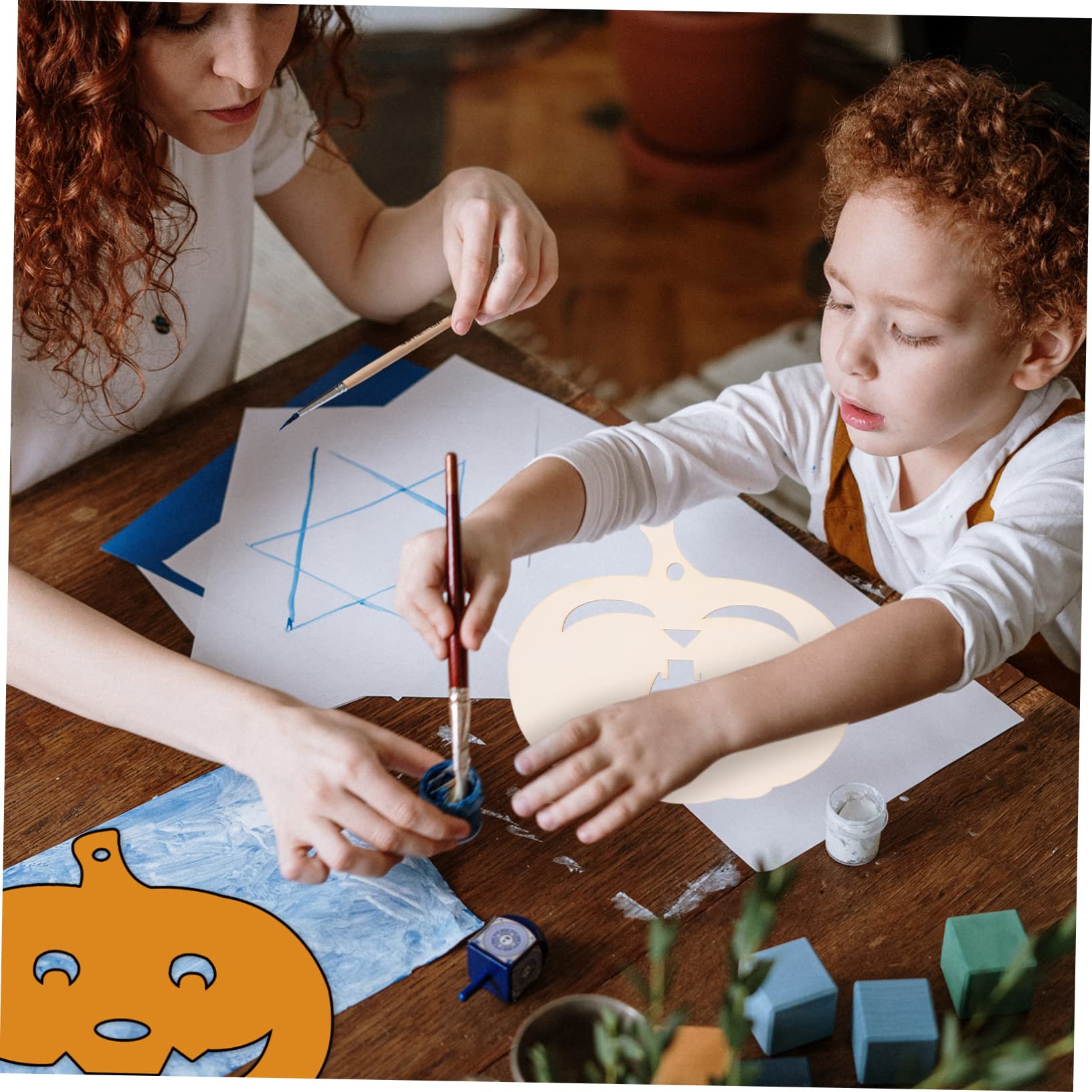 Tofficu 8 Juegos Chispas De Calabaza Plantilla De Pintura De Halloween Manualidades Para Plantillas De Dibujo De Halloween Plantilla De Calabaza De Halloween Madera 3 Piezas * 8