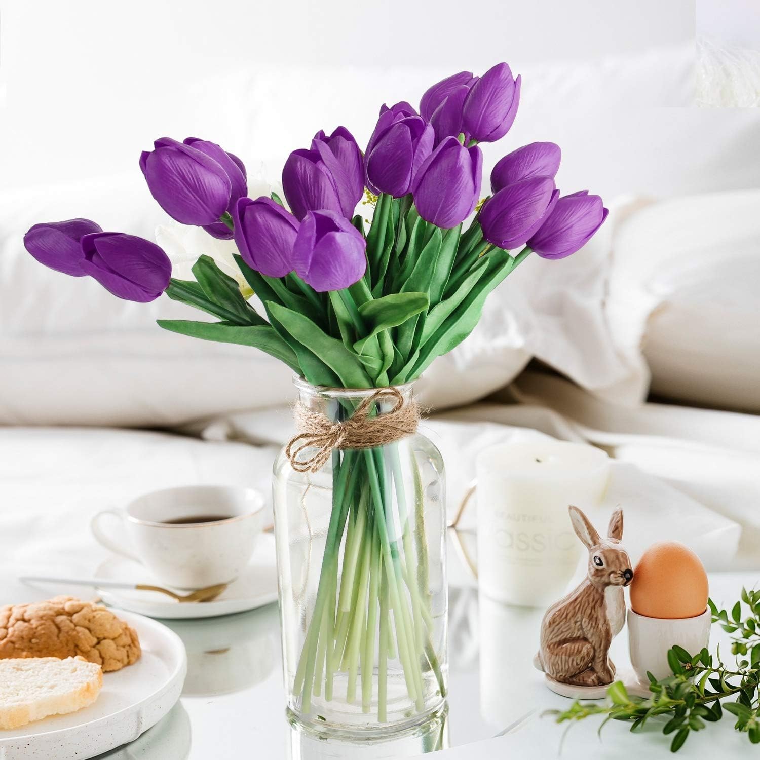 Peach Tulip Flowers - Realistic Artificial Flowers -13 Peach Tulip Flowers - Realistic Artificial Flowers -13