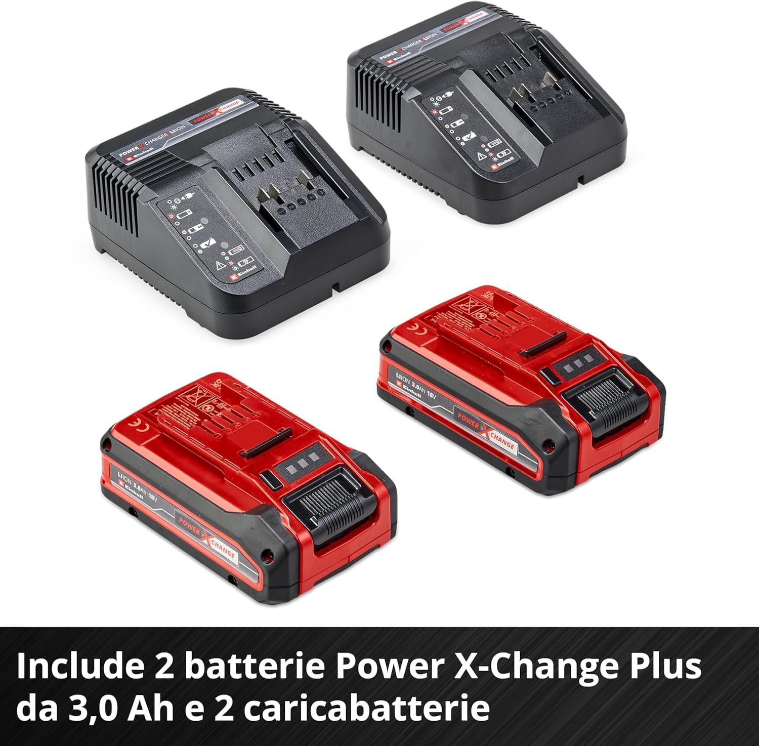 Einhell Tagliaerba a batteria RASARRO 36/36 Kit Power X-Change (36 V, largh. di taglio 36 cm, fino a 400 m², vano 45 l, alt. di taglio 25-75 mm, incl. 2 batterie 3,0 Ah Plus + 2 caricabatteria)