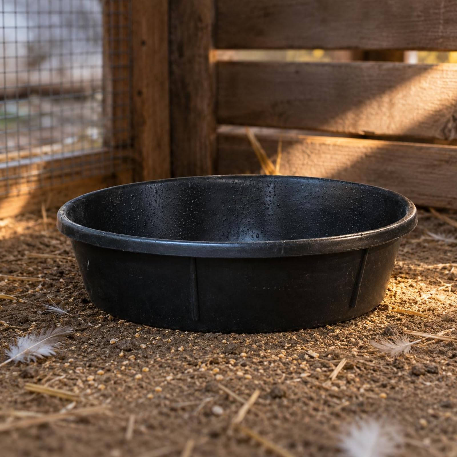 de Goma Palangana Cubeta de Caucho Reciclado con Apertura Amplia y Paredes con Nervaduras Altura 11cm Adecuado para Patio Almacén