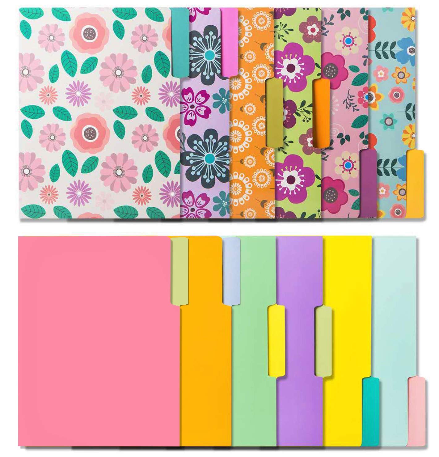 12 Cute File Folders Floral File Folders & Colored File Folders in Vibrant Colors Decorative
