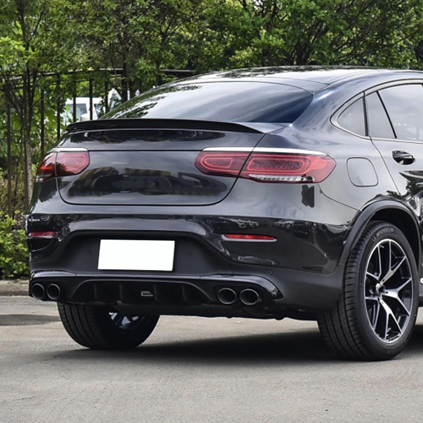 Spoiler Posteriore per Mercedes per Benz Classe GLC Coupé C253 GLC260 GLC300 2016-2023 per AMG Spoiler Posteriore Ala Splitter per Bagagliaio Auto Spoiler Posteriore Labbro(Nero Lucido)