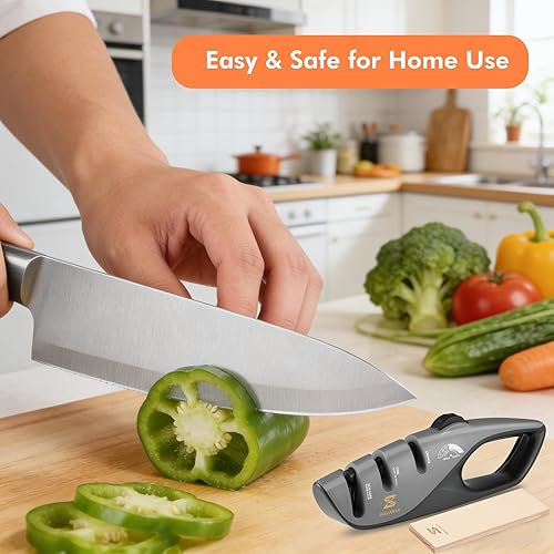 Miniatura 6 de Knife Sharpener, 5 Precision Adjust Kitchen Knife Sharpener with Leather Strop & 3-Stage System to Repair, Restore and Polish Blades